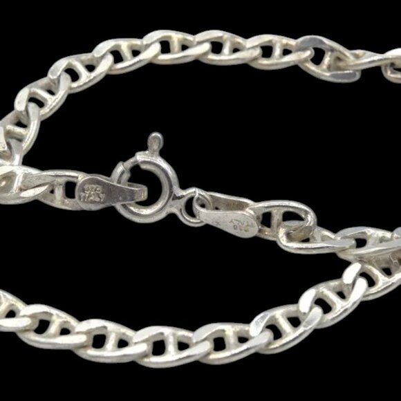 Italian Sterling Silver Mariner's Anchor Link 30" Chain Unisex - Picture 6 of 7